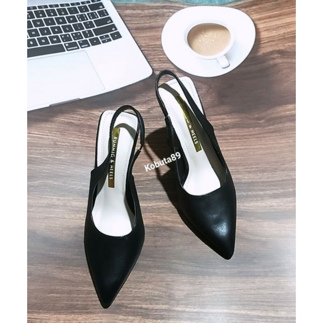 Giày Cao gót mũi nhọn, hở gót chất da lỳ xịn xò nữ tính cao 7cm