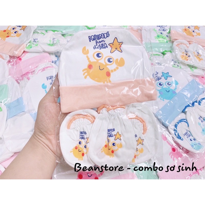 Set nón kèm vớ tay chân sơ sinh Little home