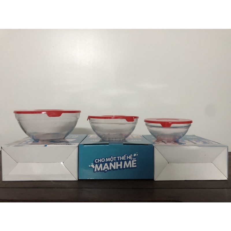 BỘ 3 TÔ THỐ THUỶ TINH CAO CẤP CỦA ISHIZUKA MASPION- NESTLE