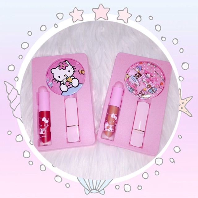 Set son hello kitty kèm gương cute