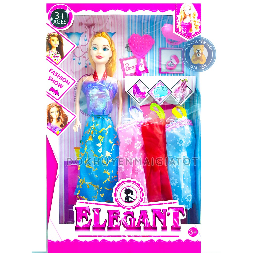 Búp bê đồ chơi cho bé gái kèm váy áo, phụ kiện đáng yêu kích thước 30cm 051a - Đồ khuyến mãi giá tốt