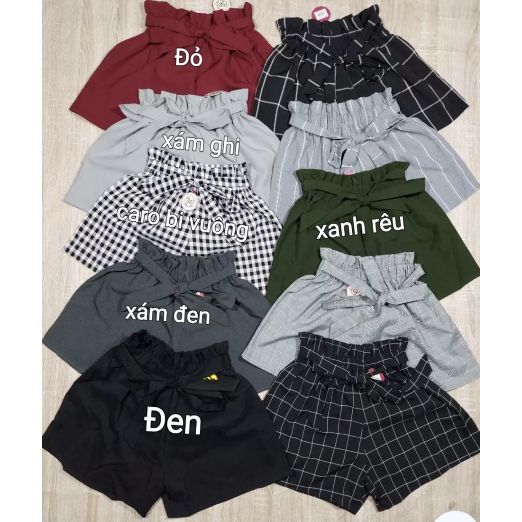 Quần short nữ form rộng có dây thắt lưng siêu dễ thương