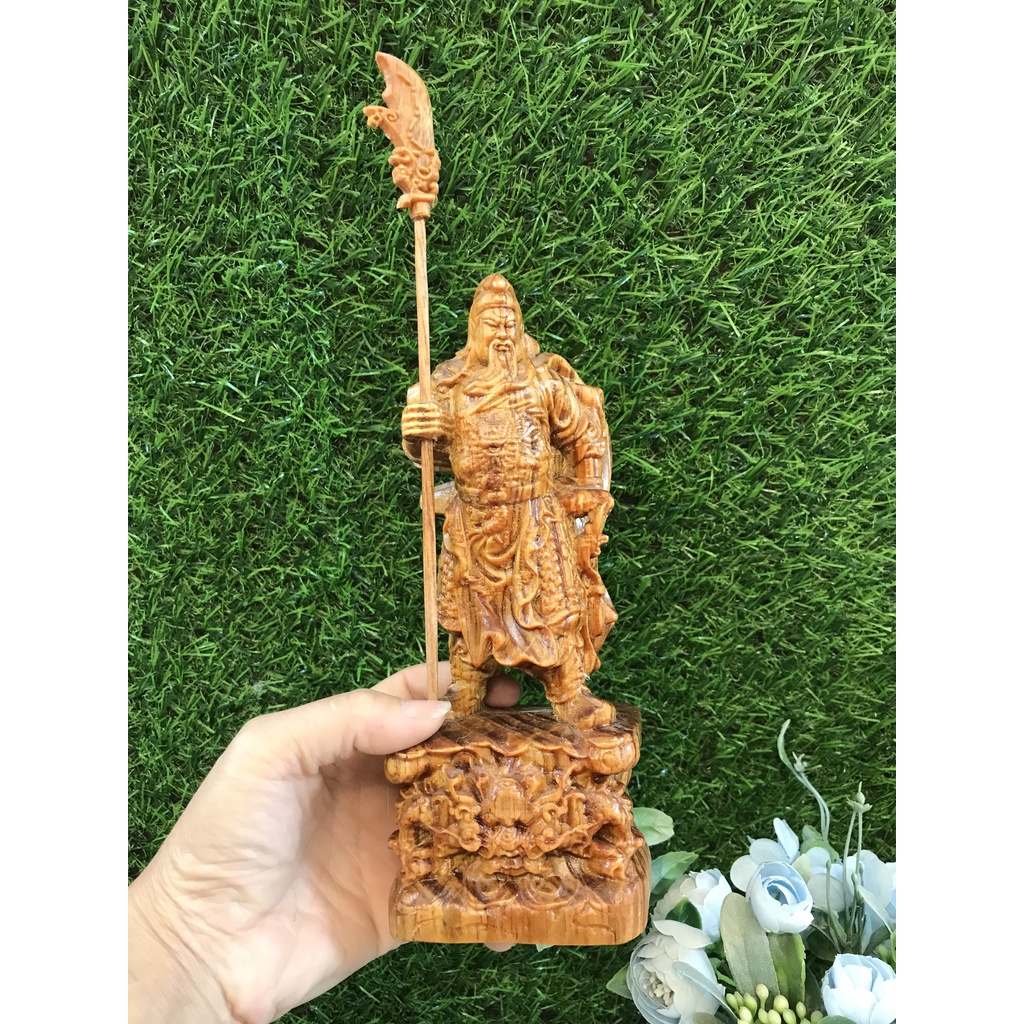 Tượng Quan Công Cao 20cm Gỗ Huyết Long