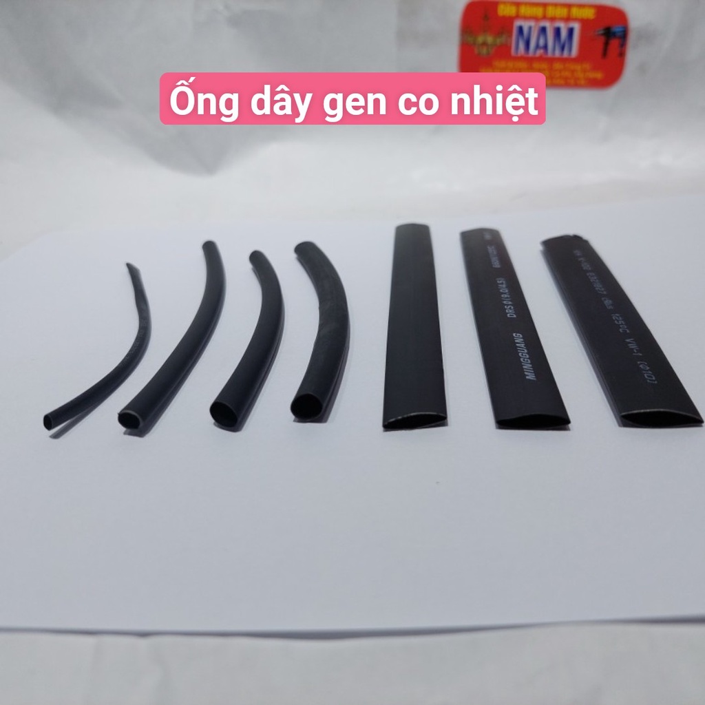 2 mét hoặc 1 mét  ống  gen co nhiệt các màu Đen nhiều kích cỡ khách nhau 2mm, 4mm, 5mm, 6mm, 8mm, 9mm ,10mm