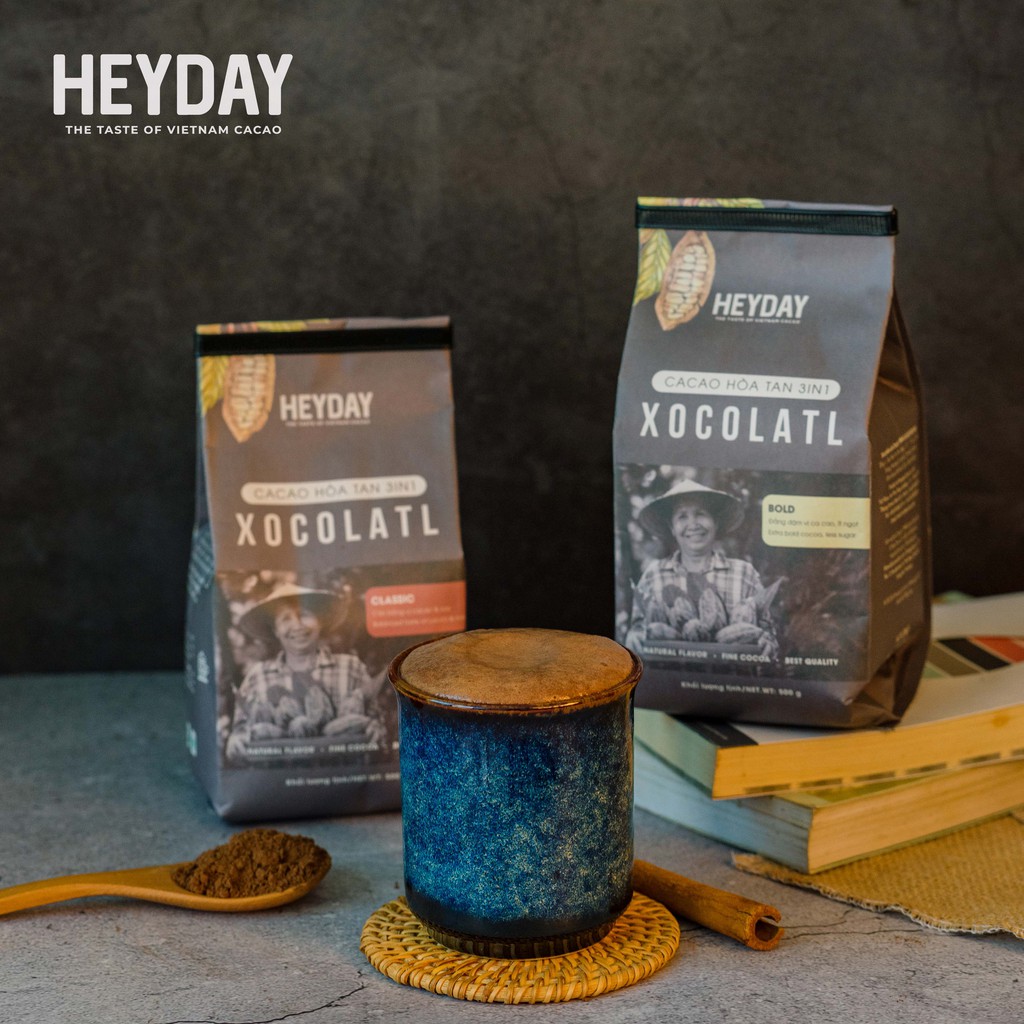 [Mã BMBAU50 giảm 7% đơn 99K] Bột cacao sữa gu đắng dịu HEYDAY Xocolatl Classic túi 200g