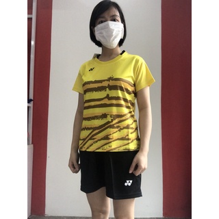 Áo cầu lông nữ Yonex 3065 ( trắng - đỏ - vàng - đen )
