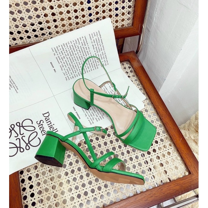 GIÀY SANDAL Z A R A GÓT VUÔNG 5 PHÂN DÂY PHỐI SIÊU XINH