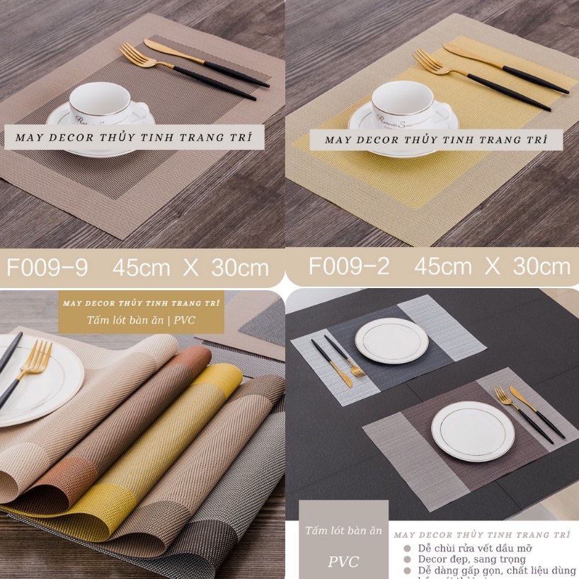 Tấm lót bàn ăn bằng nhựa Liz Flower, cách nhiệt giá rẻ chống trơn trợt, lót placemat đủ size hình chữ nhật