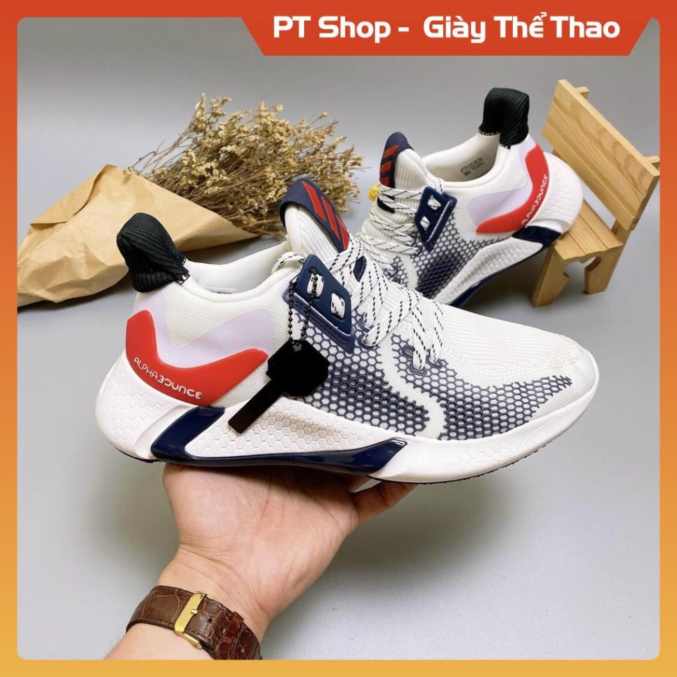 [FreeShip+Giá Hủy Diệt] Giầy Alphabounce xịn sò Full phụ kiện, Giày Sneaker Alphabounce 2020 trắng đỏ , Hót trend