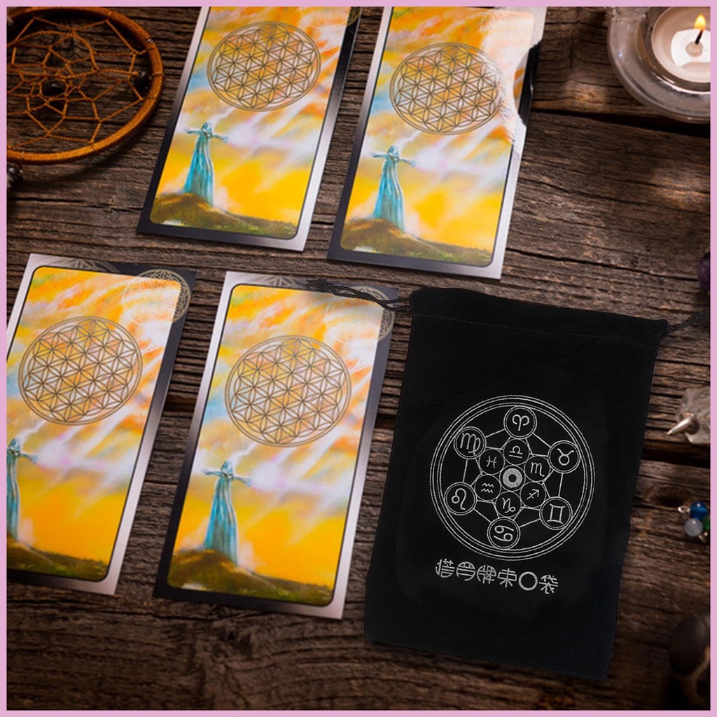 Túi Đựng Thẻ Bài Tarot Bằng Vải Nỉ Có Dây Rút Tiện Lợi