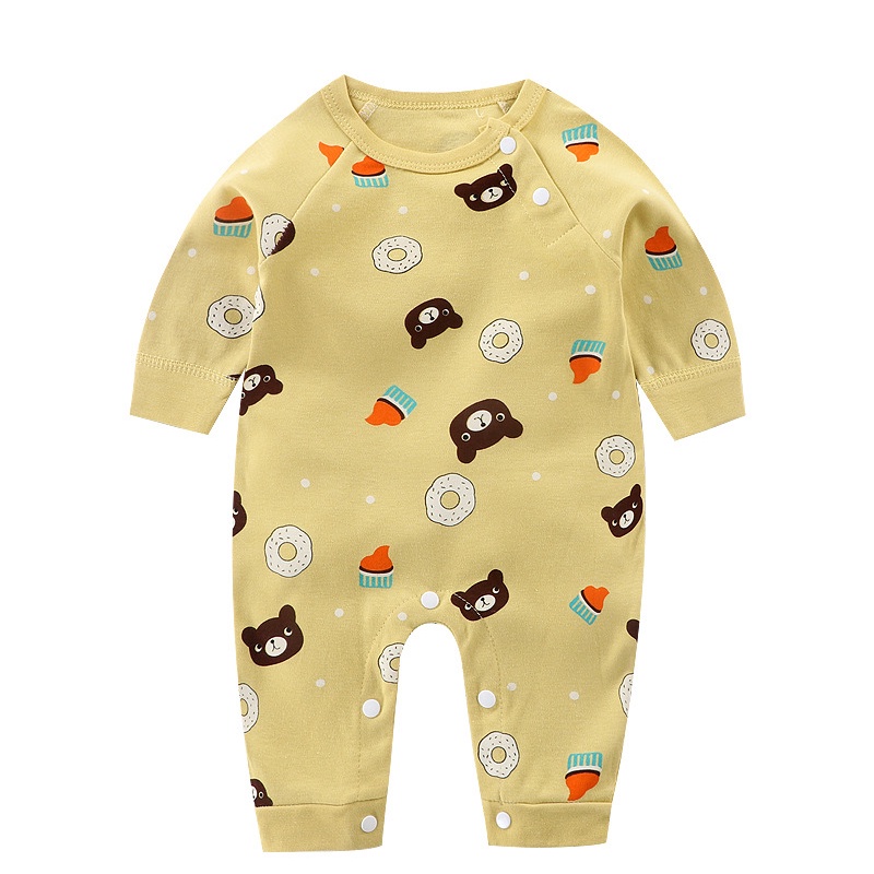 Bodysuit cho bé , bộ body dài tay liền thân sơ sinh họa tiết đáng yêu 100% cotton hàng quảng châu cao cấp _ BD18