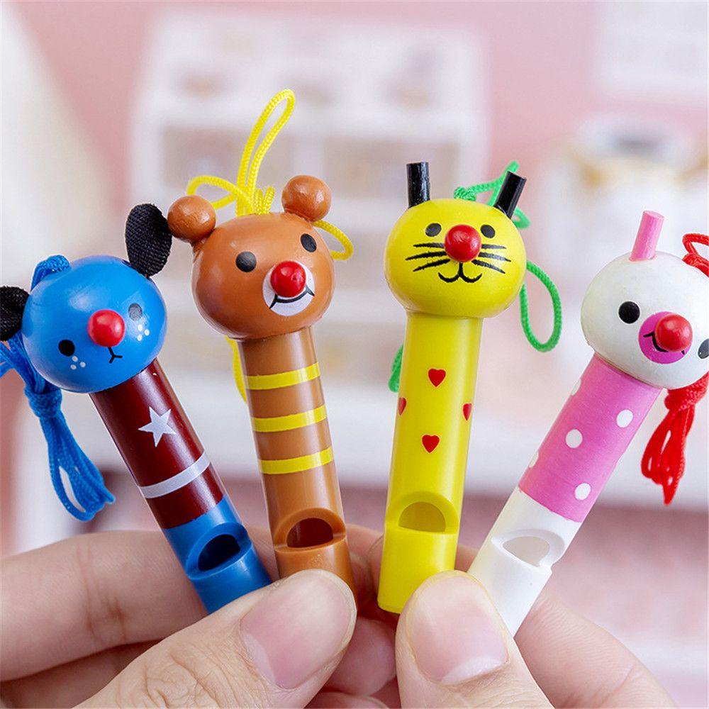 Còi Thổi Bằng Gỗ Nhiều Màu Kèm Dây Đeo Đồ Chơi Cho Bé