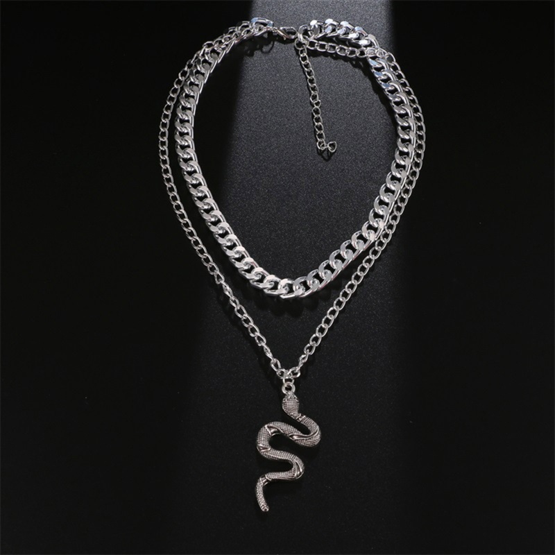 Mojito Vòng cổ Hình Rắn Phối Xích Vàng / Bạc Dày Hai Lớp Thời Trang Cho Nữ