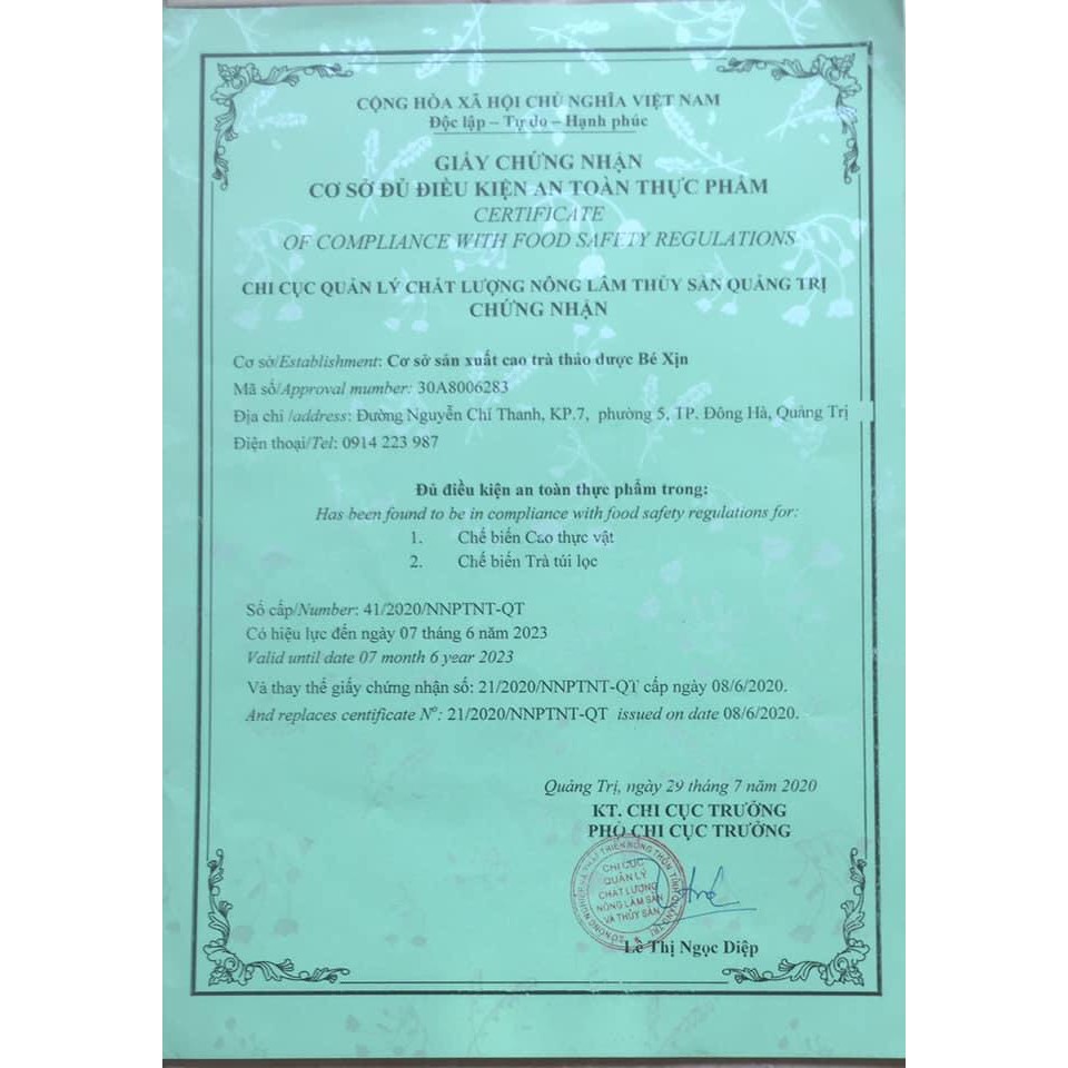 Cao lá xạ đen cô đặc hoà bình lọ 100gr- Thương Hiệu Bé Xịn