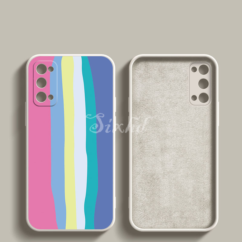 Ready Stock Xiaomi Redmi K30 K20 Pro Note 9 Xiaomi Mi 11 10 9 8 Pro 10 Lite Phone Case 2020 Official Rainbow Watercolor Liquid Silicone Soft TPU Soft Shell Protective Anti-fall Back Cover