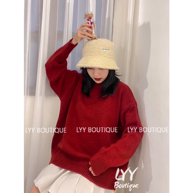 Áo len trơn basic cổ tròn chất len lông thỏ dày Quảng Châu LYY BOUTIQUE | BigBuy360 - bigbuy360.vn