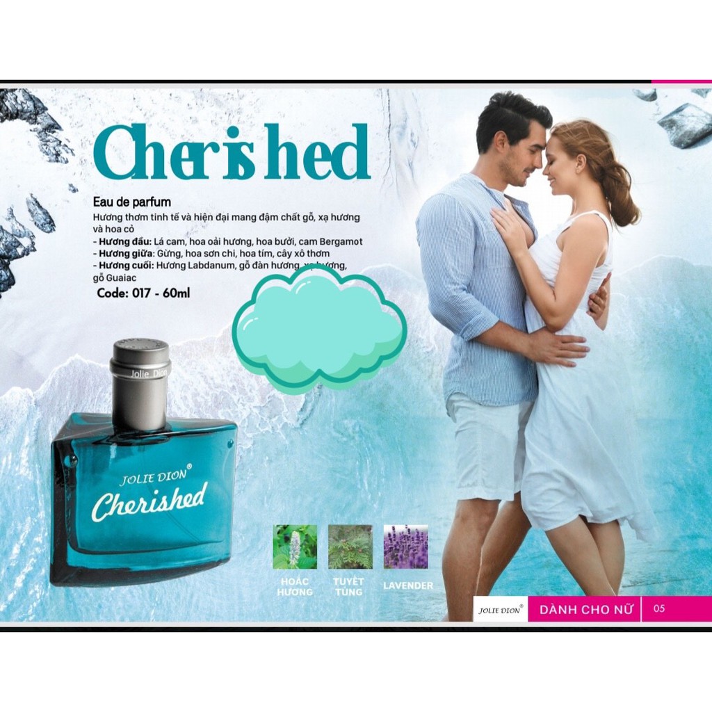 Nước Hoa  Nam Cherished singapore- Jolie Dion (Eau De Parfum "EDP" 60ml