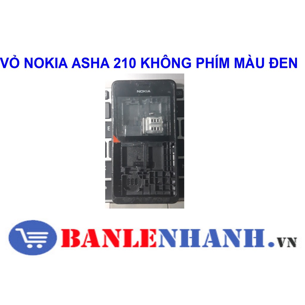 VỎ NOKIA ASHA 210 KHÔNG PHÍM MÀU ĐEN
