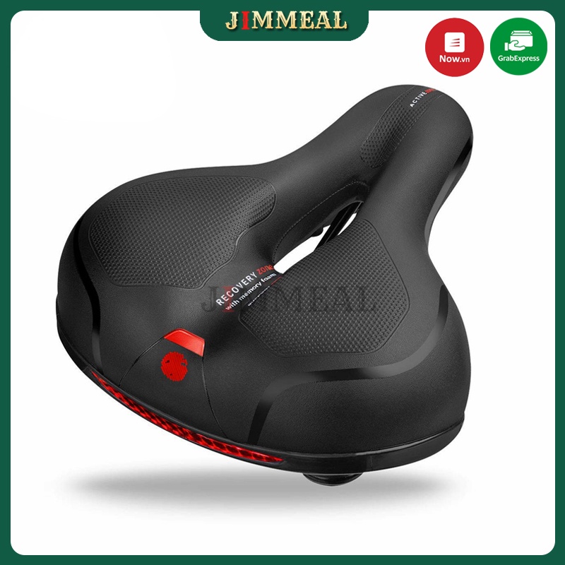 Yên Xe Đạp Thể Thao, Thể Hình Chống Nước, Êm Ái,  Thoáng Khí, Dễ Lắp Đặt + Đèn Cảnh Báo Xe Đạp