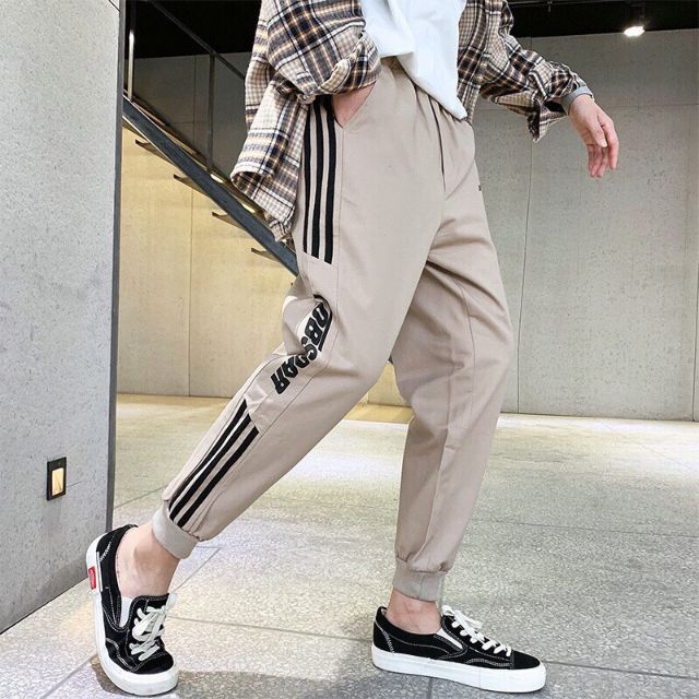 Quần jogger Kaki chữ thêu (kèm video hình thật)