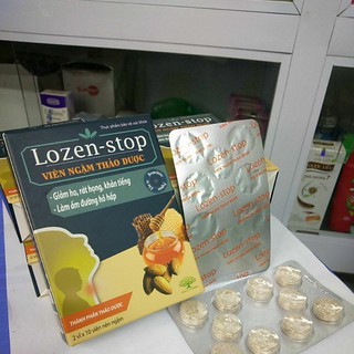 Viên ngậm ho thảo dược Lozen - stop. Giảm ho, rát họng, khản tiếng, làm ấm đường hô hấp.