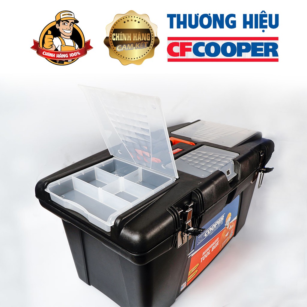 Thùng đồ nghề nhựa,Dụng cụ cầm tay,Hộp đựng 41 x 22 x 19cm 16in  CFCooper.