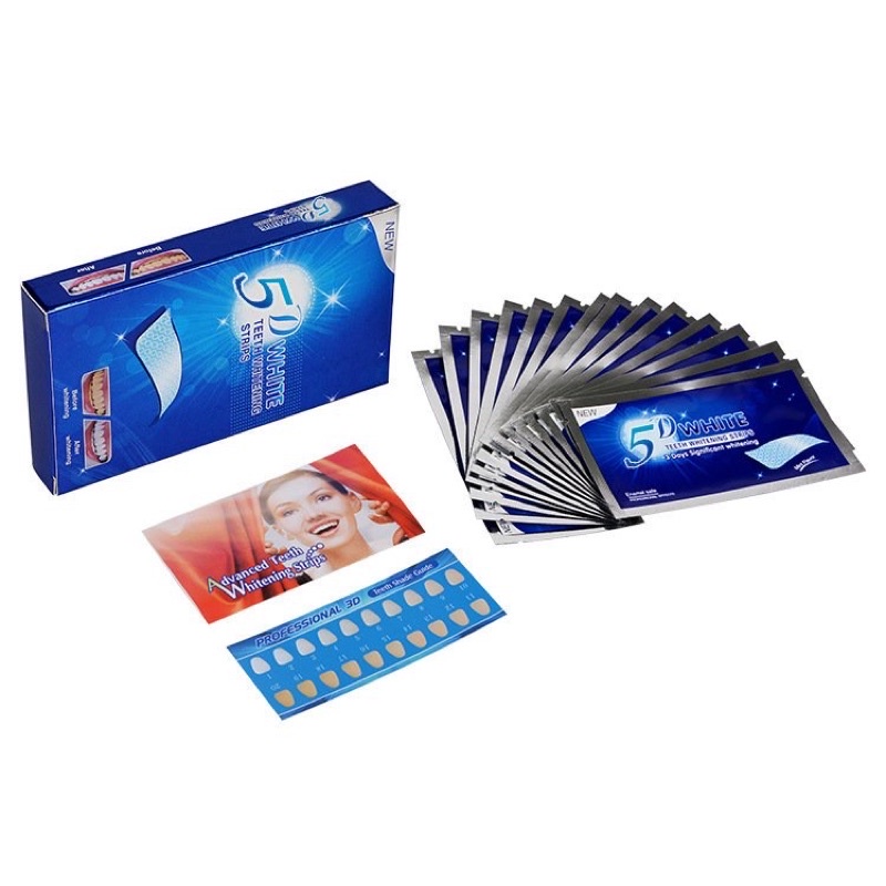 Hộp 7 gói (1gói/ 2 miếng) dán trắng răng 3D WHITE Teeth Whitening strips