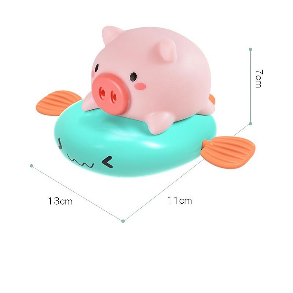 Đồ chơi nhà tắm Lợn con chèo thuyền phun nước chú lợn nước đi bơi