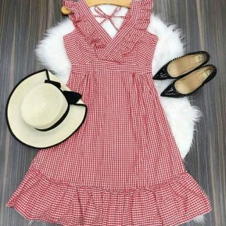 Đầm xòe caro