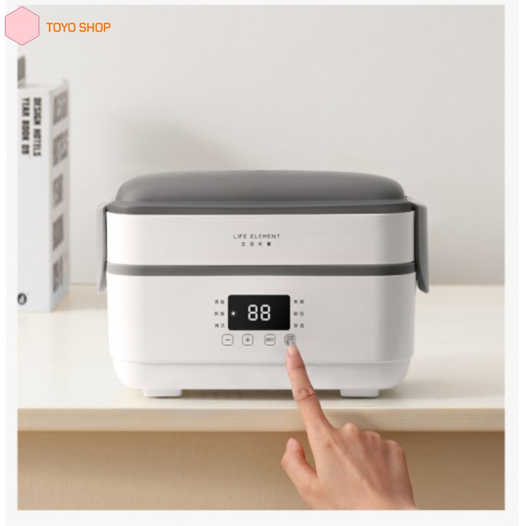 Hộp cơm cắm điện hẹn giờ F36, 2 tầng 3 ngăn, nấu chín, hâm nóng, giữ nhiệt cho thức ăn | BigBuy360 - bigbuy360.vn