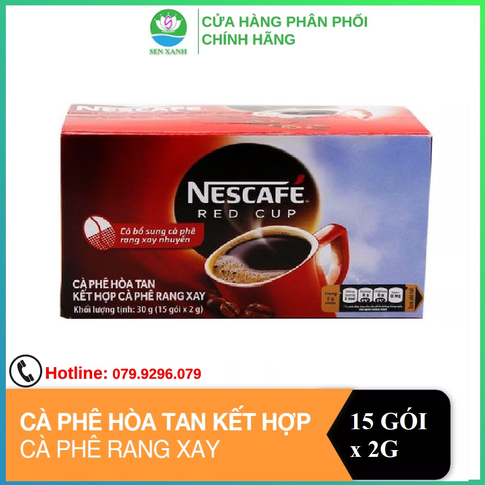 [SenXanh CAFE] Cà Phê hòa tan kết hợp cà phê rang xay Nescafe Red cup 15 gói x 2g