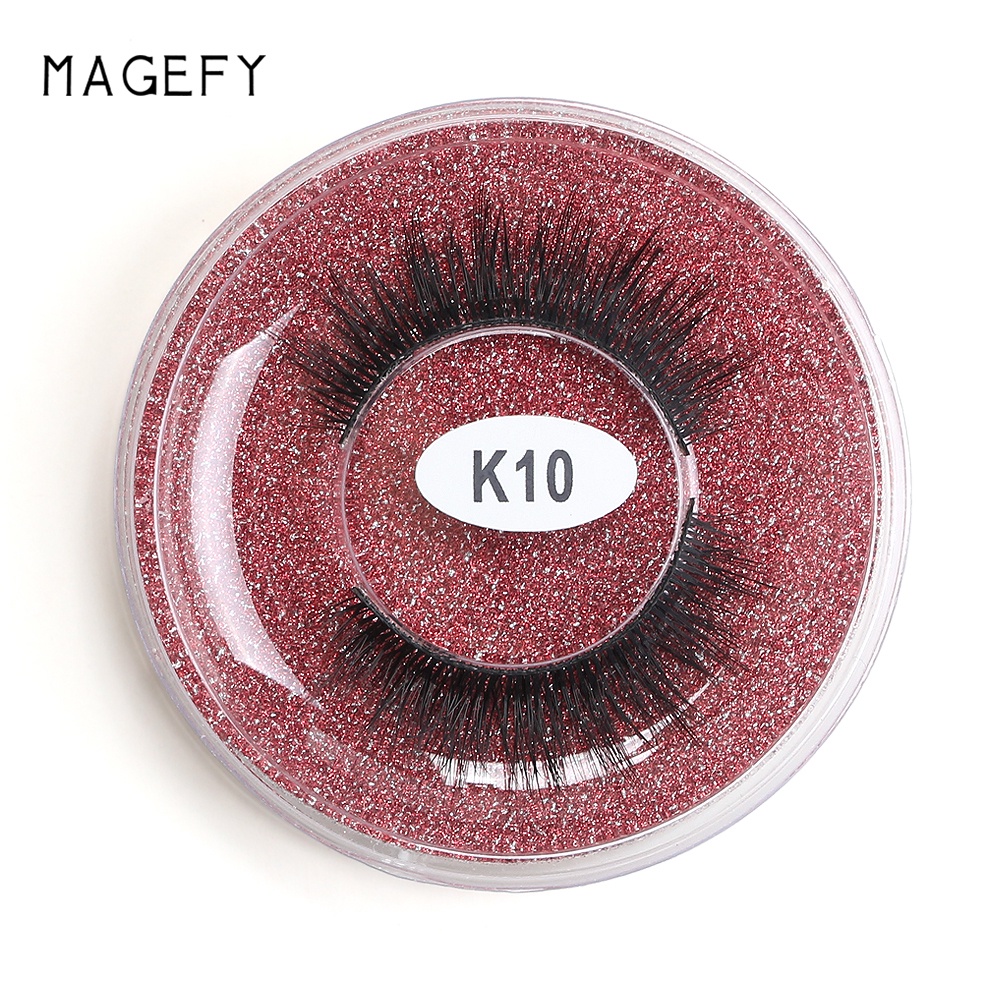 Cặp lông mi giả MAGEFY 3D mềm mại có độ cong sẵn tự nhiên có thể tái sử dụng thời trang
