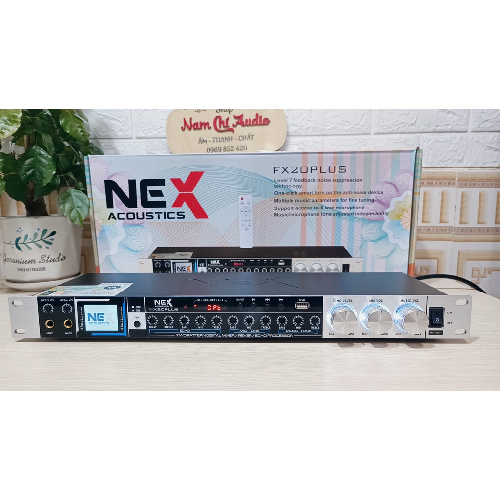 Vang cơ Nex FX20 Plus có điều khiển karaoke vang nhại chống rú rít tốt