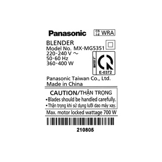 Máy xay sinh tố Panasonic MX-MG5351WRA