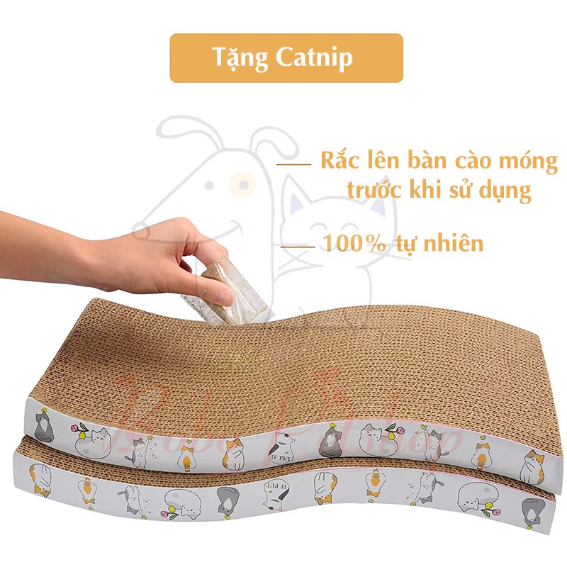 [SIÊU TO] Bàn cào móng cho mèo kèm catnip - trụ cào mài móng - bàn cào móng mèo giúp mèo cào sạch và mòn bớt móng