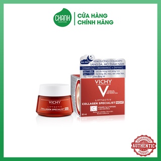 Vichy kem dưỡng giúp sáng da, mờ thâm nám ban đêm Liftactiv Collagen Specialist Night 50ml