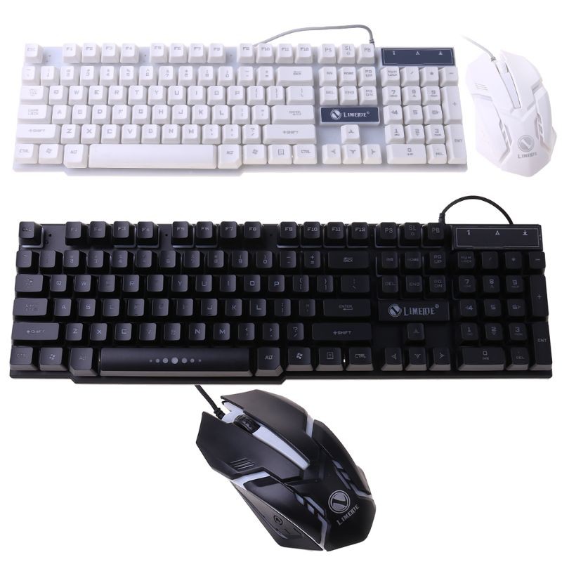 Combo Bàn Phím + Chuột Có Dây + Đèn Led Nền Cho Pc