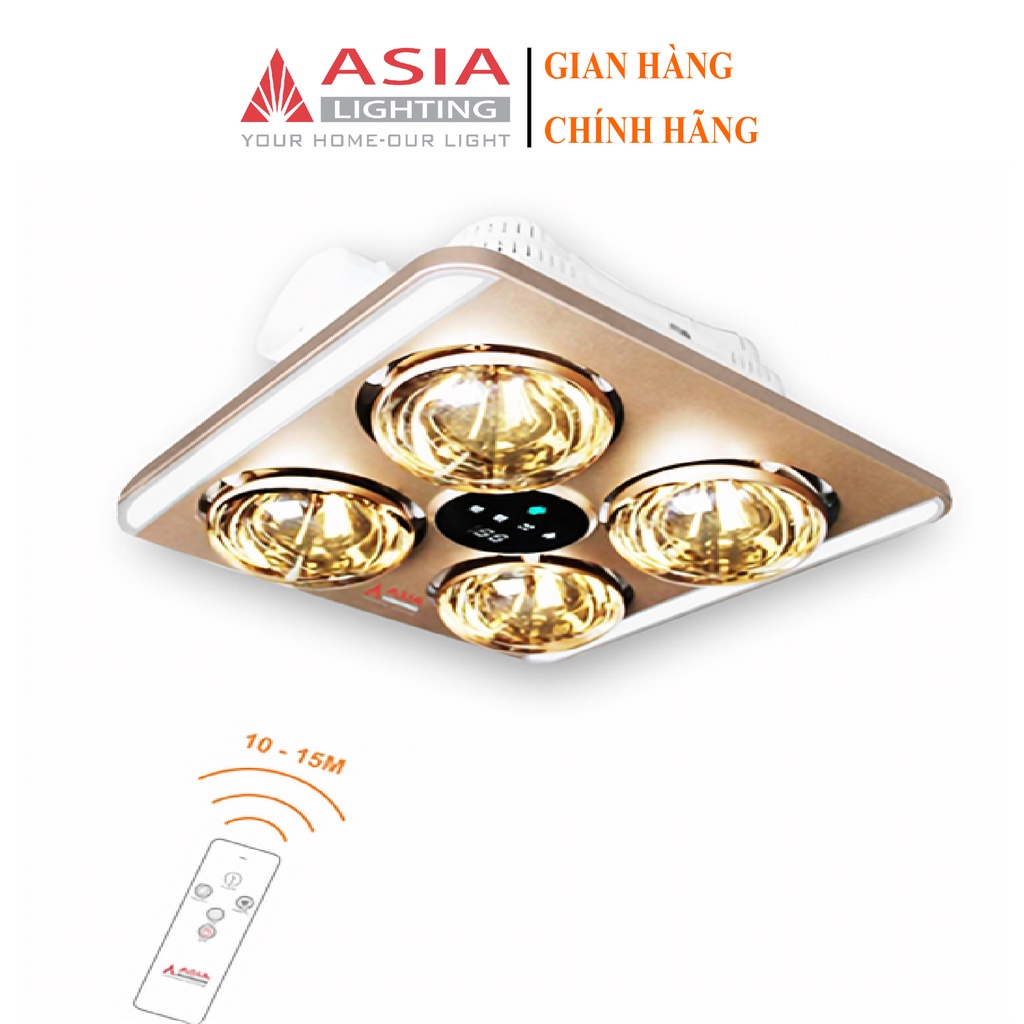 Đèn sưởi nhà tắm âm trần có điều khiển từ xa ASIA 4 chức năng sưởi ấm, hút mùi, chiếu sáng, báo nhiệt độ phòng.