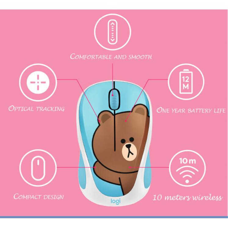 Logitech LINE FRIENDS with super nice office optical sensor and home computer Mini mouse