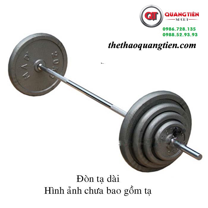 Đòn tạ thẳng 1,8m thép mạ sắt xi cao cấp có ốc xoắn 2 đầu ( nặng 7 kg )