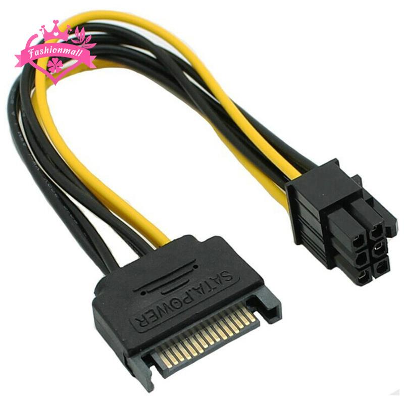 Cáp Chuyển Đổi 15-pin Sata Male Sang 8-pin (6 + 2) Pci-E Power Cable 15cm Sata | WebRaoVat - webraovat.net.vn