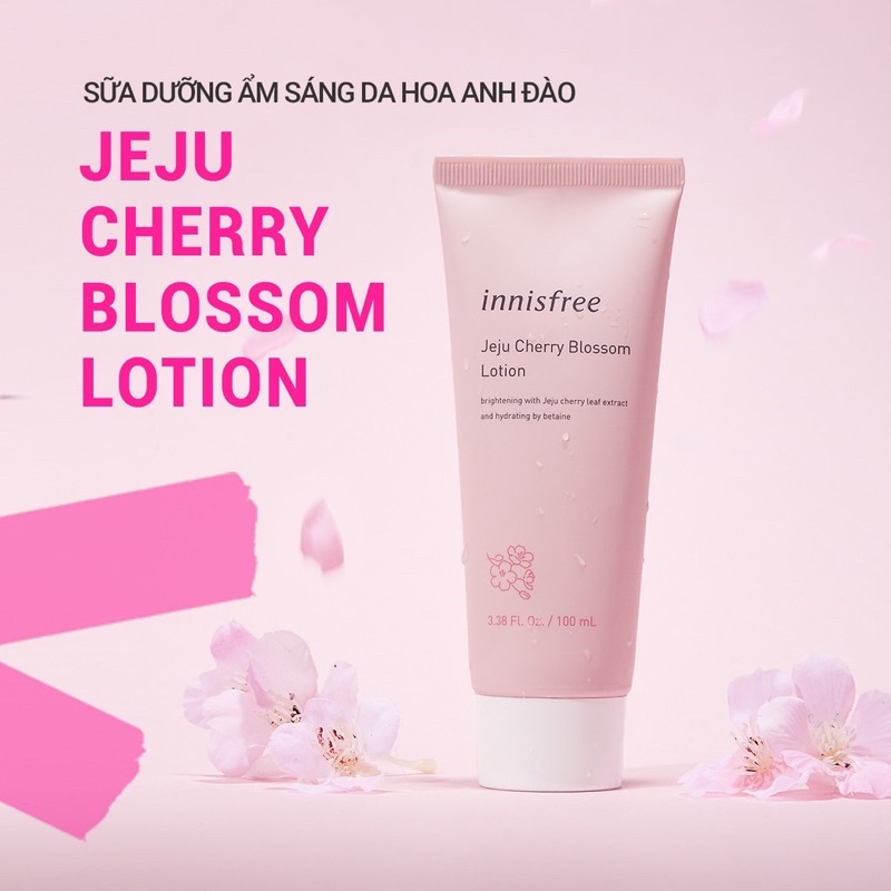 (Tách sét)Bộ dưỡng da Innisfree, Kem dưỡng trắng da, nâng tone Innisfree Jeju Cherry Blossom Tone Up Cream/ Tone Up