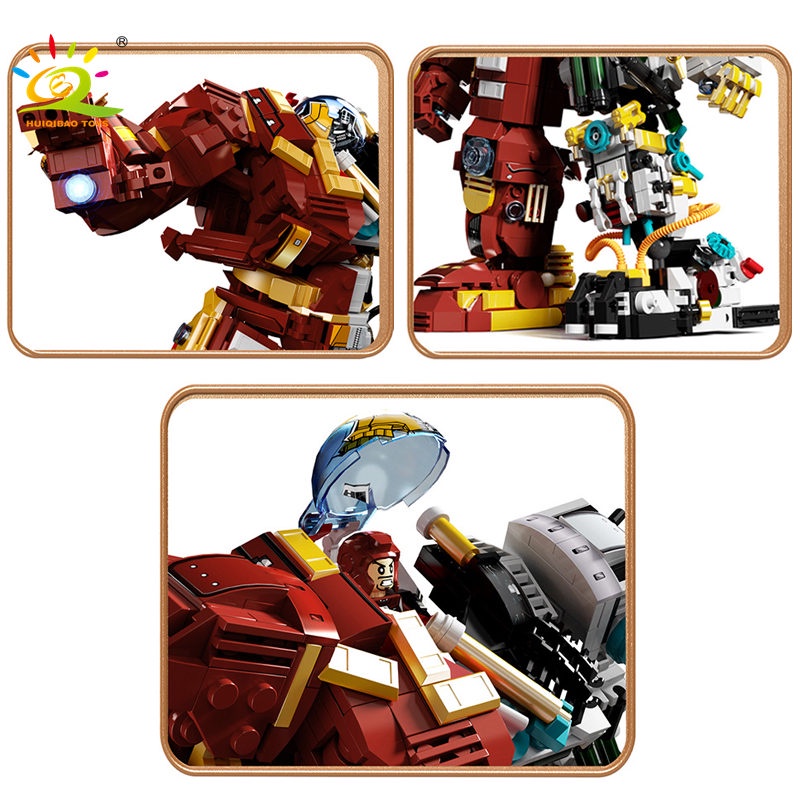 Marvel Avengers Iron Man Half Perspective Anti-Hulk Mecha Toy Toy Robot Boy's Toy Kids Quà tặng tương thích