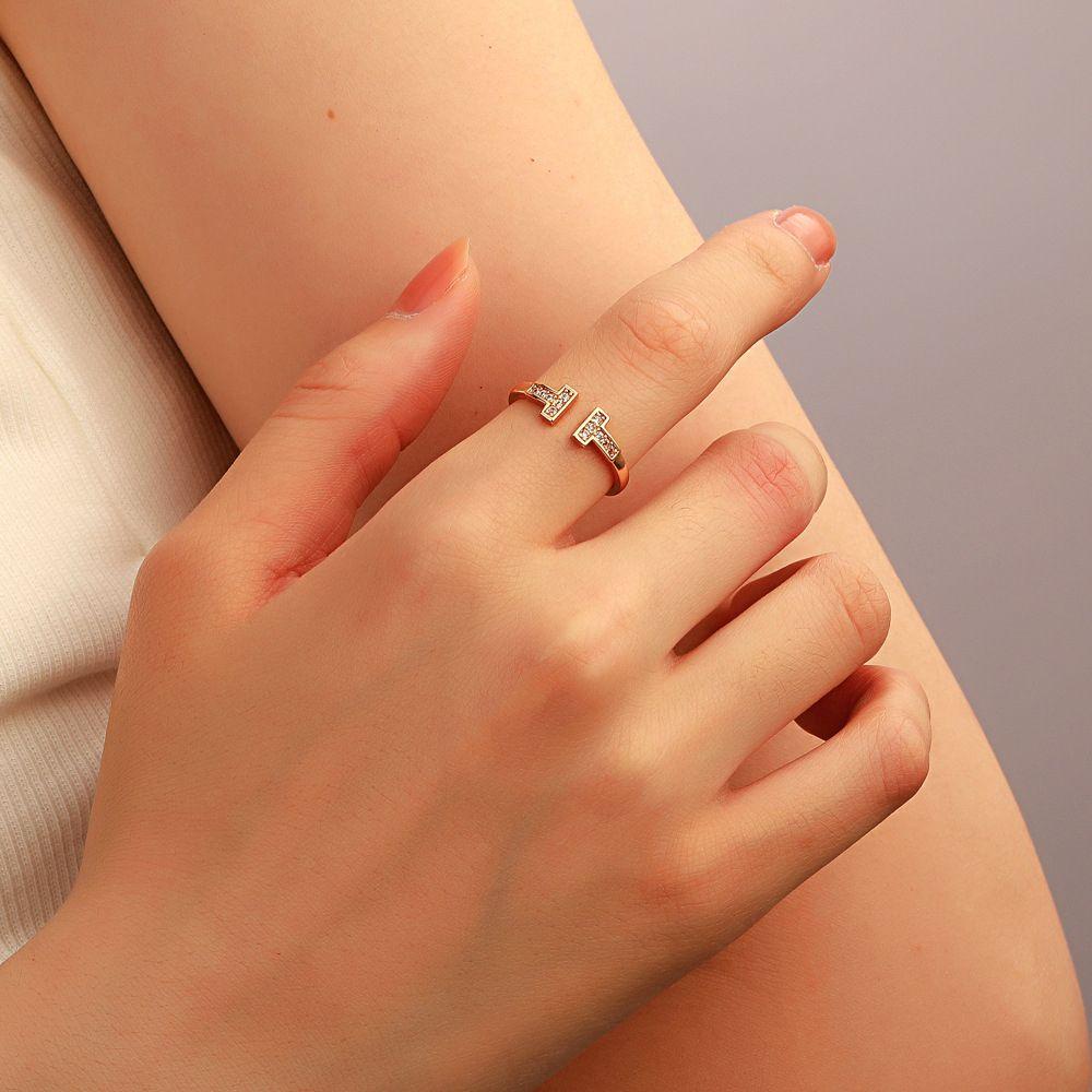 Nhẫn Tròn Dạng Mở Thanh Lịch Có Thể Điều Chỉnh Cho Cặp Đôi