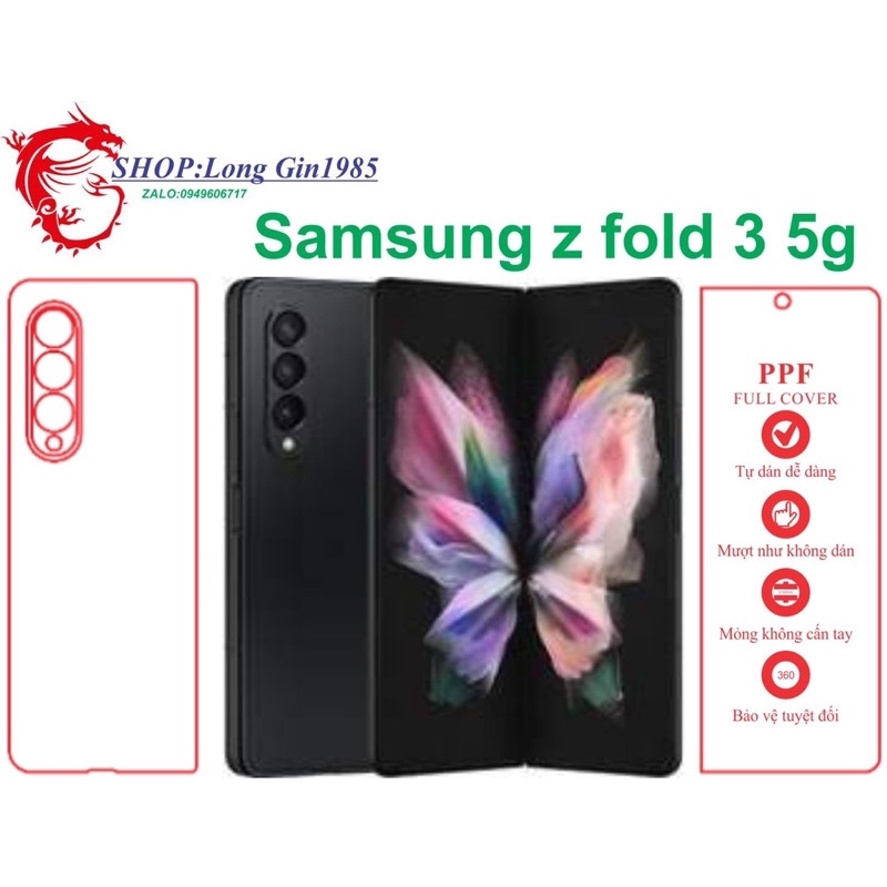 Samsung Z fold3 5G miếng dán trong Ppf mặt sau và mặt trước chống va đập chống trầy xước