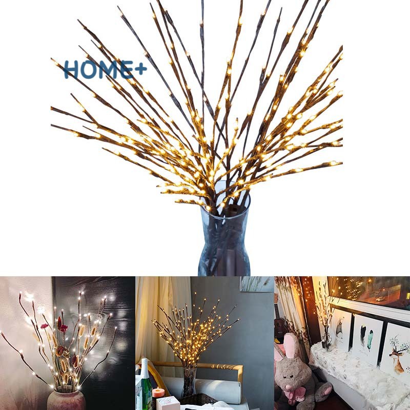 LED Willow Branch Lamp Floral Lights 20 LED Bulbs Home Party Garden Decor Xmas Birthday Gift @vn