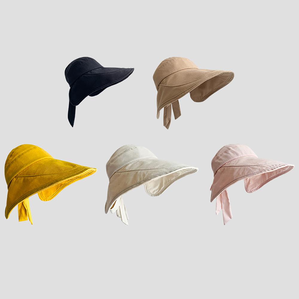 IVORY Mũ Bucket Chống Nắng Thắt Nơ Gấp Gọn Thời Trang Đi Biển Cho Nữ