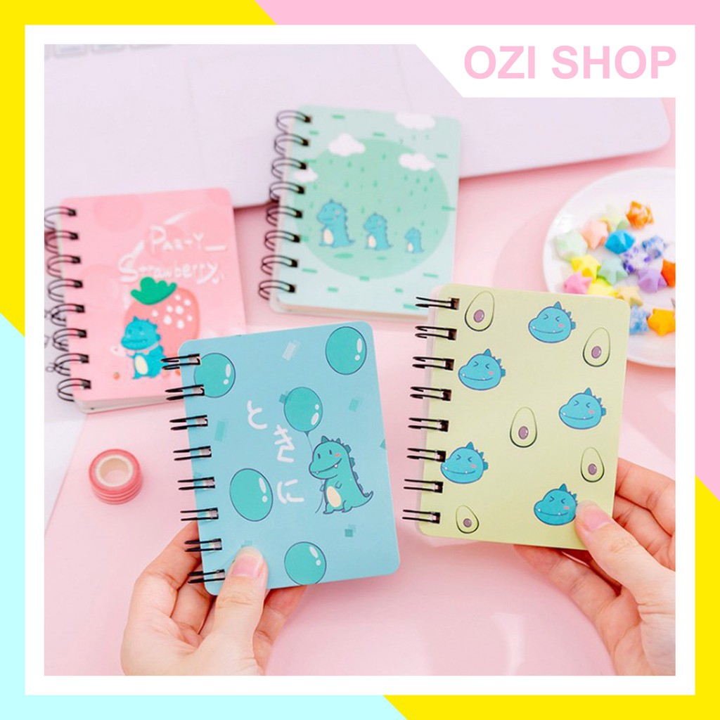 Sổ tay kute gáy lò xo, Sổ Tay Ghi Chép Mini Hoạt Hình (chọn màu hình 2) #5