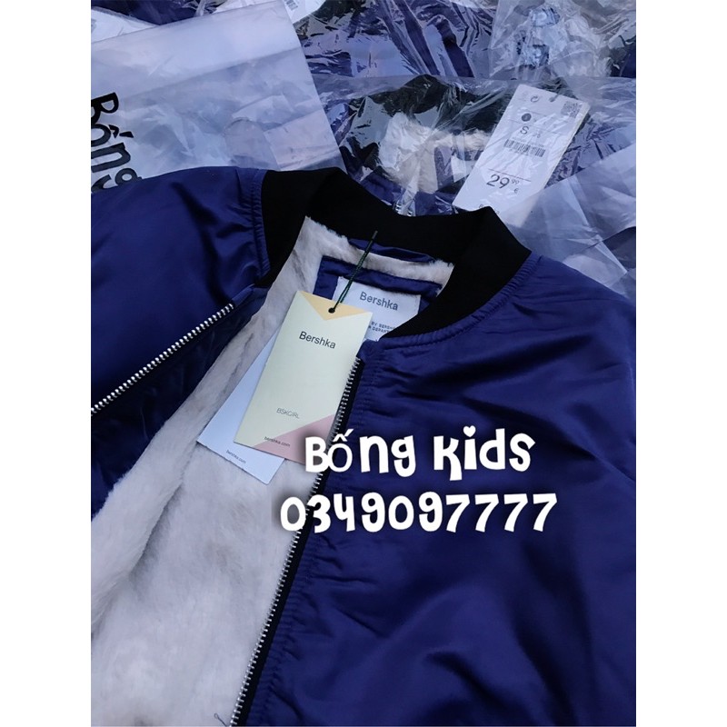 Áo Bomber Nữ Lót Lông Xanh Tím BSK | BigBuy360 - bigbuy360.vn