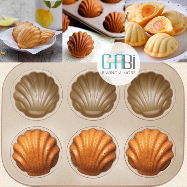 Khuôn nướng chống dính 6 ô sò tròn